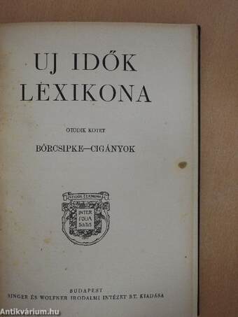 Uj idők lexikona 5. (töredék)