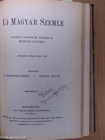 Uj Magyar Szemle 1900. április-junius