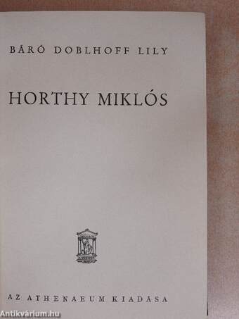 Horthy Miklós (Tiltólistás kötet)