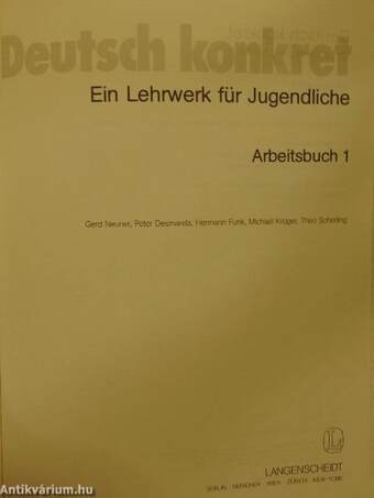 Deutsch konkret - Arbeitsbuch 1.