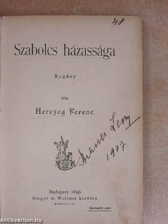 Szabolcs házassága