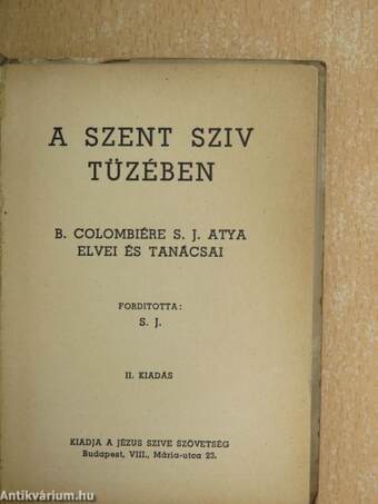 A szent sziv tüzében