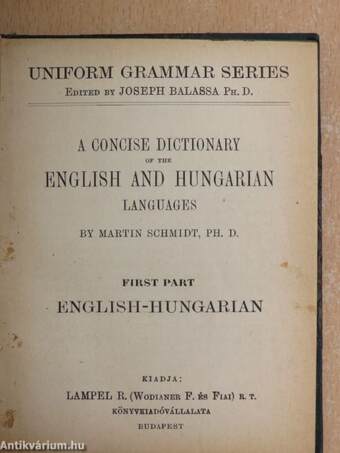 Angol-magyar és magyar-angol szótár I-II.