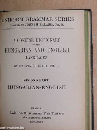 Angol-magyar és magyar-angol szótár I-II.
