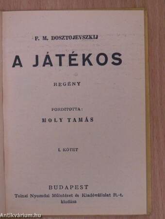 A játékos I-II.