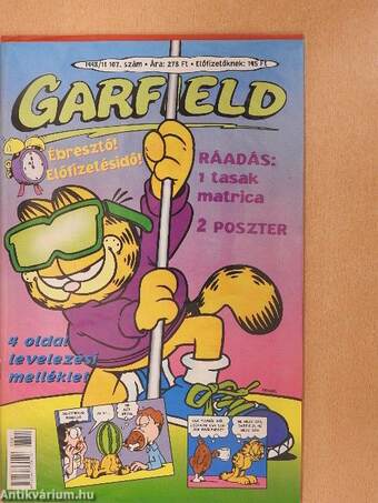 Garfield 1998/11. (olvasatlan, nyomdatiszta állapotú)