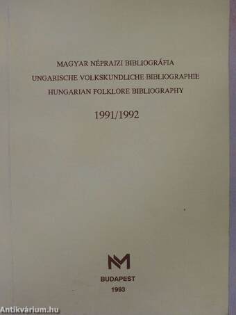 Magyar néprajzi bibliográfia 1991/1992