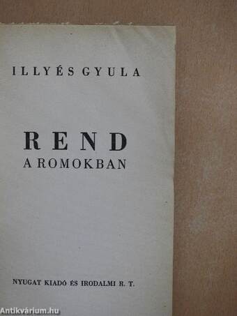 Rend a romokban