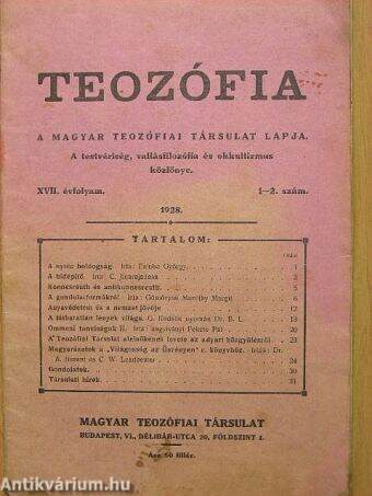 Teozófia 1928./1-2.