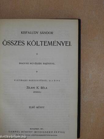 Kisfaludy Sándor összes költeményei I. (töredék)