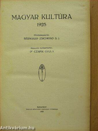 Magyar Kultúra 1925. január-december