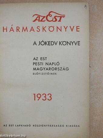 Az Est hármaskönyve 1933