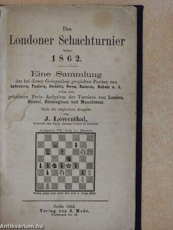 Das Londoner Schachturnier von 1862.