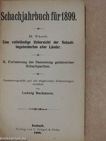 Schachjahrbuch für 1899. II.