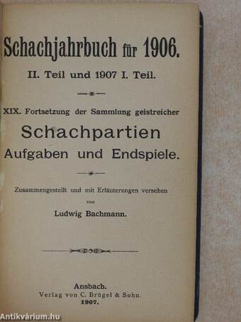 Schachjahrbuch für 1906. II. und 1907. I.