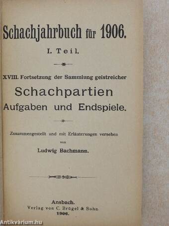 Schachjahrbuch für 1906. I.