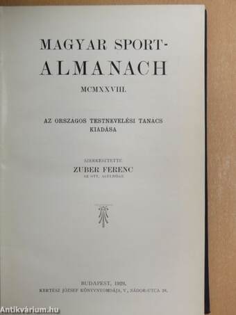 Magyar Sport-Almanach 1928.