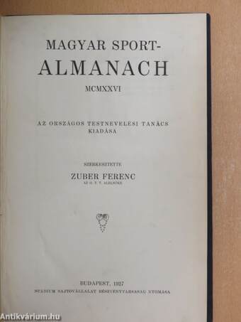 Magyar Sport-Almanach 1926.