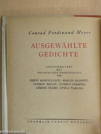 Conrad Ferdinand Meyer válogatott versei