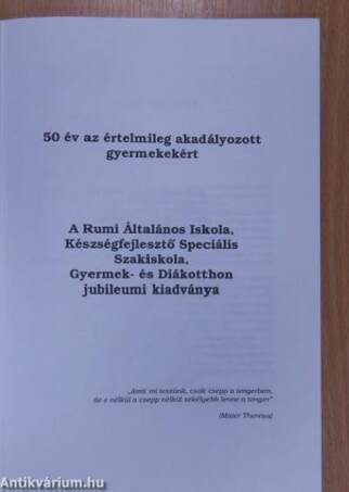 50 év az értelmileg akadályozott gyermekekért