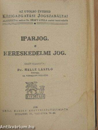 Iparjog/Kereskedelmi jog