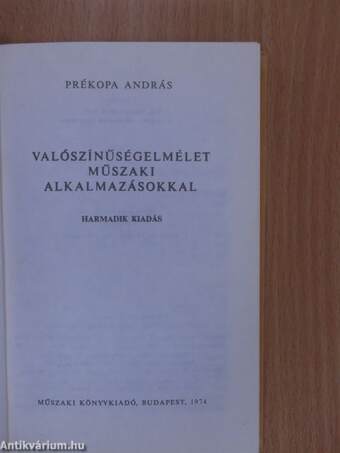 Valószínűségelmélet műszaki alkalmazásokkal