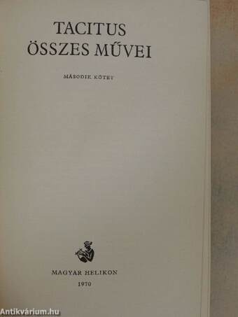 Tacitus összes művei II. (töredék)