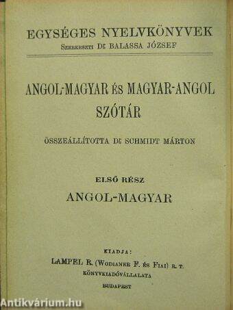 Magyar-angol szótár/Angol-magyar szótár