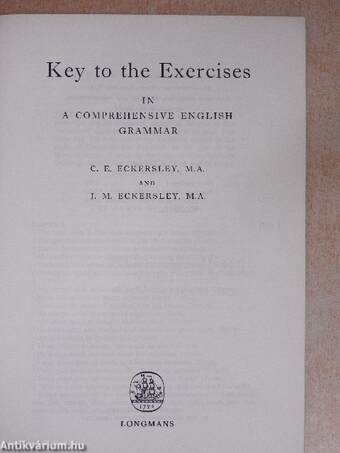 Key to the Exercises in A Comprehensive English Grammar