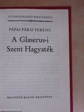 A Glaserus-i Szent Hagyaték