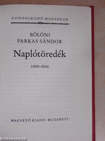 Naplótöredék (1835-1836)