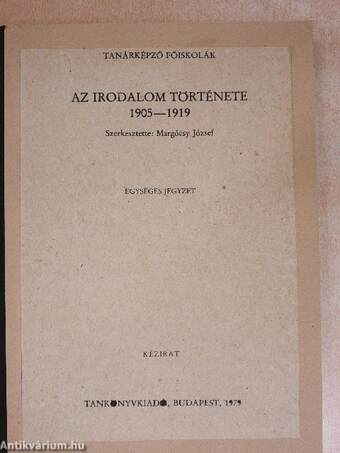 Az irodalom története 1905-1919