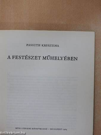 A festészet műhelyében