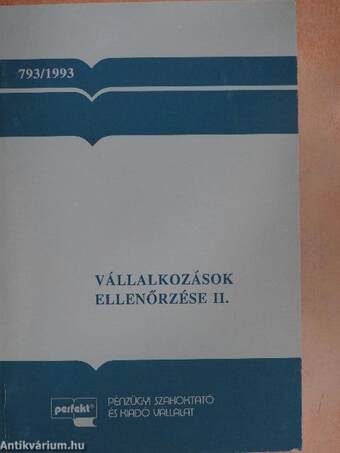 Vállalkozások ellenőrzése II.