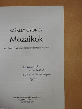 Mozaikok (dedikált példány)