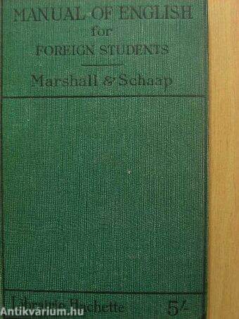 Manual of English for Foreign Students