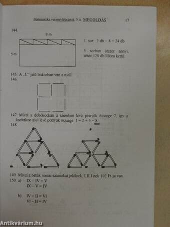 Matematikai fejtörők 3. osztályosoknak c. feladatgyűjtemény feladatainak megoldása