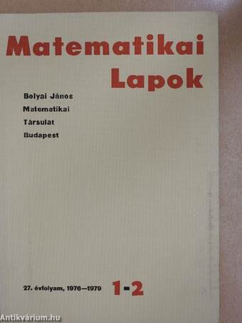 Matematikai Lapok 1976-1979.