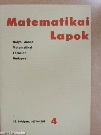 Matematikai Lapok 1977-1981.