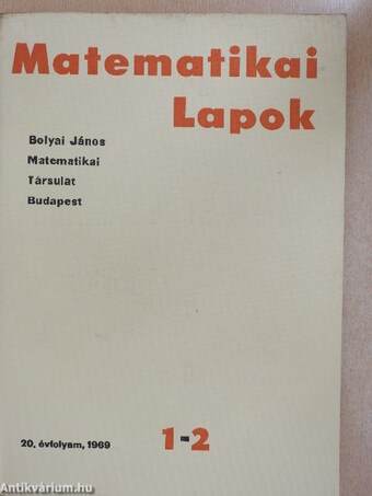 Matematikai Lapok 1969/1-4.