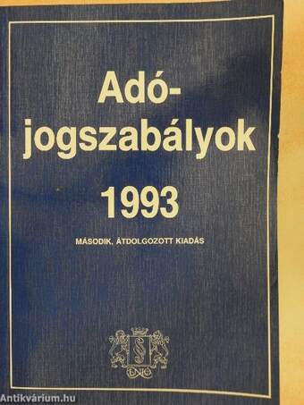 Adójogszabályok 1993