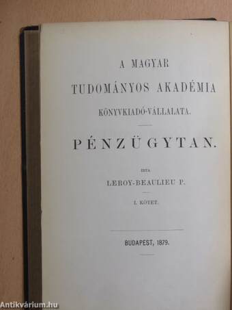 Pénzügytan I.