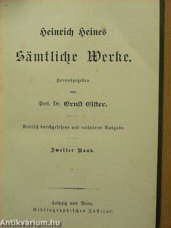 Heinrich Heines Sämtliche Werke 2. (gótbetűs, töredék)
