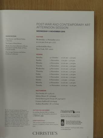 Post-War and Contemporary Art - Afternoon Session