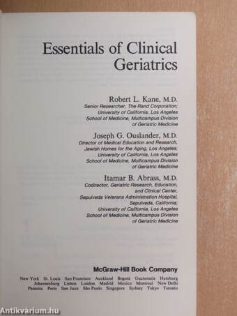 Essentials of Clinical Geriatrics