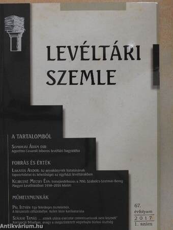 Levéltári Szemle 2017/1.