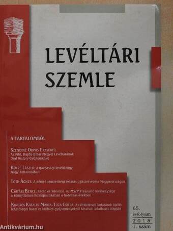 Levéltári Szemle 2015/1.