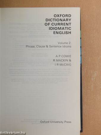 Oxford Dictionary of Current Idiomatic English 2