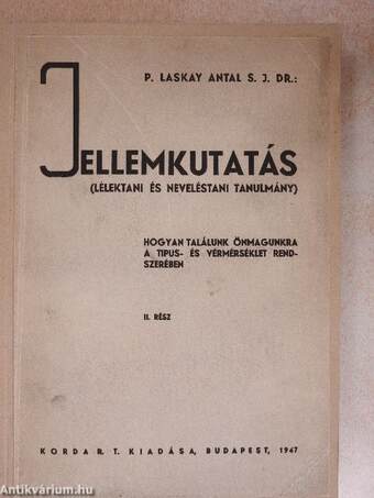 Jellemkutatás II.