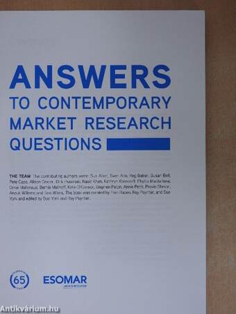 Answers to Contemporary Market Research Questions